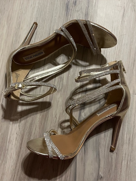 Steve Madden Shoes - Steve Madden Gold Silver Rhinestone Strappy Stiletto Sandals